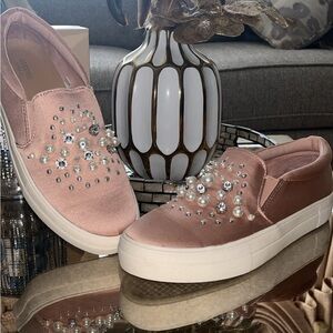 Mossimo Supply Co. Blush Embellished Slip-On Sneakers